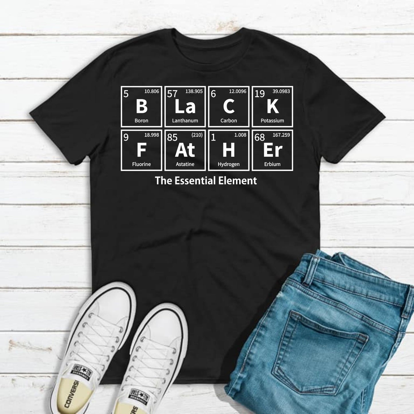 Black Father Element Chart T-Shirt